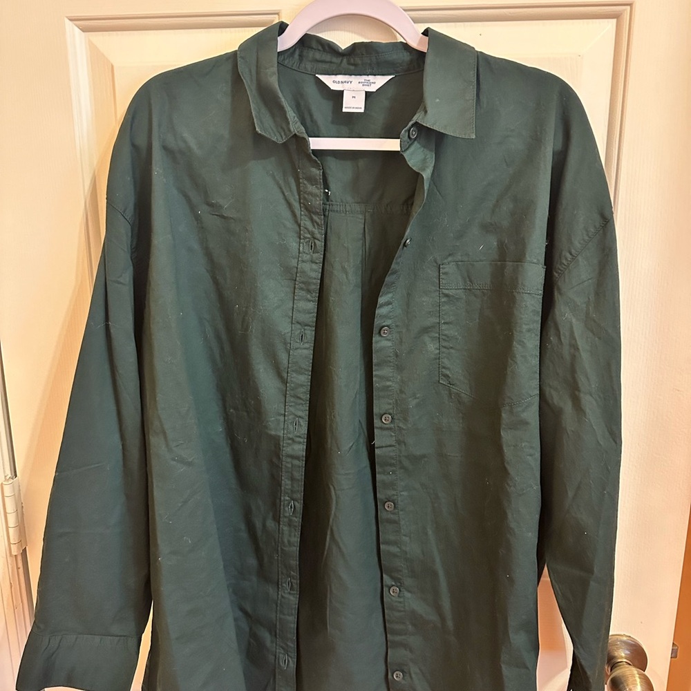Dark Green Button-Up Shirt